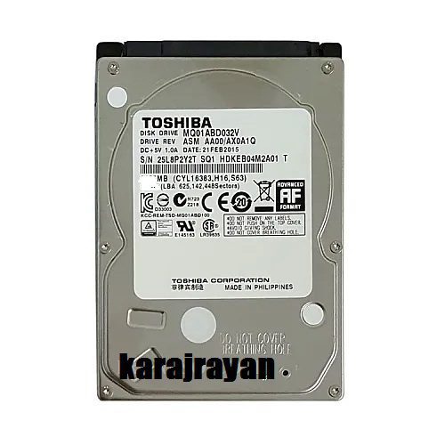HDD Laptop 320GB Toshiba Sata 5400RPM-Refurbish